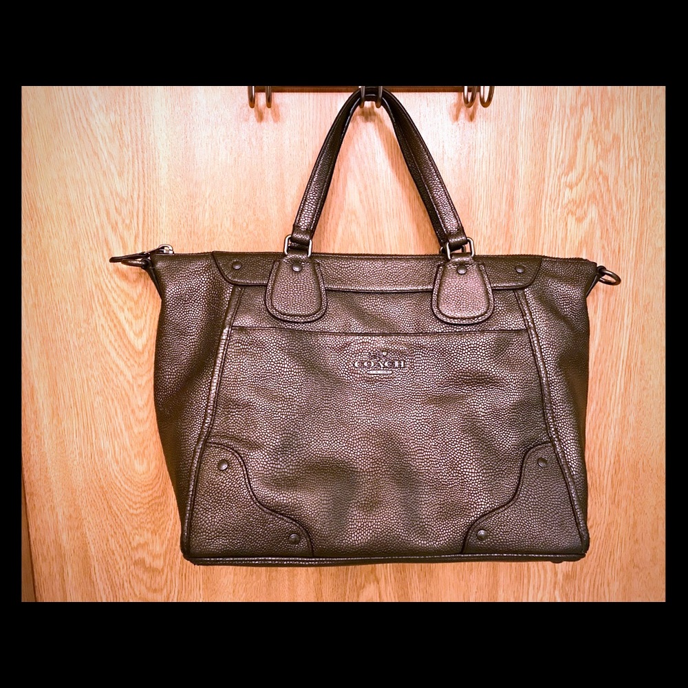 Coach Caviar Grain Mickey Satchel - Gunmetal